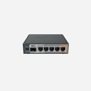 Routeur Mikrotik hEX S (RB760IGS) Gigabit Ethernet, 5x RJ45, 1x SFP, 1x PoE, 1x USB, 256Mo RAM, Alimentation DC, 11W, Noir