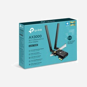 TP-Link Archer TX55E - Carte Réseau Wi-Fi 6 (802.11ax) 2402 Mbit/s, Bluetooth 5.2, PCI Express, Bi-bande 2.4/5 GHz, Sécurité WPA3, Windows 10 - Miniature 2