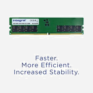 Integral RAM 8GB DDR5 4800MHz PC5-38400 DIMM 288-pin 1.1V Unbuffered Non-ECC CL40 Module mémoire 1x8GB 1024Mx64 - Miniature 3