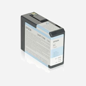 Epson C13T580500 : Cartouche d'Encre Pigment Cyan Clair 80ml pour Stylus Pro 3800/3880, Impression Jet d'Encre, Conditionnement Unitaire - Miniature 1