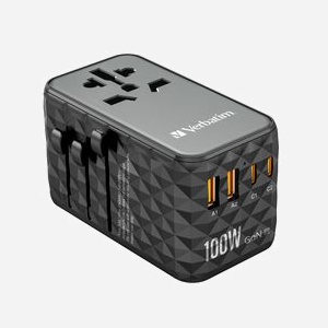 Verbatim UTA-06 Chargeur Intérieur Noir 2500W, 4 ports USB, Boîtier Cuivre/Polycarbonate (PC), Dimensions 55x92x54mm, Certifié RoHS & EN 55032