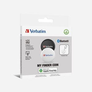 Verbatim Localisateur Personnel 32134 (x2) Noir/Blanc, Bluetooth 5.2, IP66, Batterie CR2032, 31.9x31.9x8mm, 9g, Alarme, Siri, -10°C/45°C - Miniature 4