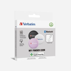 Verbatim Localisateur Personnel 32135 - Lot de 3 (Noir, Rose, Blanc) - Bluetooth 5.2 - IP66 - Batterie CR2032 - 31.9x31.9x8 mm - 9g - Miniature 2