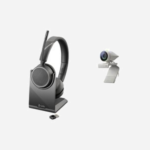 POLY Studio P5 Kit Vidéoconférence Personnelle Full HD, FOV 80°, Zoom 4x, USB Type-A, Microphone Unidirectionnel, PTZ, Noir/Gris, 37.7x62x34mm