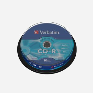 Verbatim CD-R Extra Protection 700 Mo 52x - Pack de 10 unités - Surface de protection blanche - Référence 43437 - Conditionnement Fuseau - Miniature 1