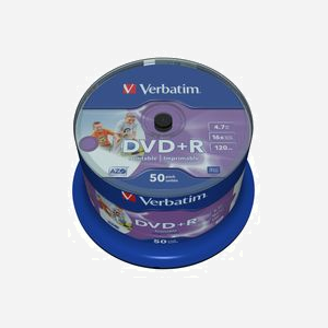 Verbatim DVD+R 4.7 Go 16x Imprimable Inkjet Wide, Fuseau de 50, Diamètre 120mm - Réf. 43512 - Miniature 4
