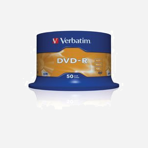 Verbatim DVD-R 4.7 Go Argent Mat, Vitesse d'écriture 16x, 120 mm, Conditionnement 50 Pièces Fuseau - Miniature 2