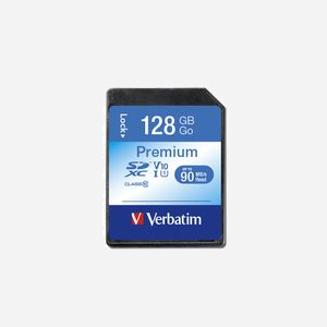Verbatim SDXC 128Go Classe 10 UHS-I, Vitesse Lecture/Écriture 10Mo/s, Commutateur Protection en Écriture, Compatible Windows/macOS/Linux
