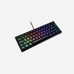 SureFire KingPin M1 Clavier Gaming Mécanique USB AZERTY Français Noir - Format 60%, Switches Rouges, Rétroéclairage RGB, Anti-Ghosting, Durée 50M frappes - Miniature 3