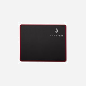SureFire Silent Flight 320 : Tapis de Souris Gamer 320x260x3mm, Surface Fibre Micro-Texturée, Base Caoutchouc Antidérapante, Noir/Rouge