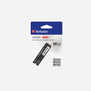 Verbatim Vi3000 SSD 256Go M.2 PCIe 3.0 NVMe, Lecture 3100Mo/s, Écriture 1300Mo/s, 100K IOPS (Lecture/Écriture), 80x22x2.3mm - Miniature 5