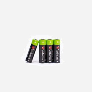 Verbatim 49517 : Lot de 4 Piles AA Rechargeables NiMH 1.2V 2500mAh - Blister de 4 Batteries Noires et Vertes - Miniature 5