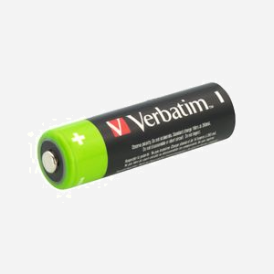 Verbatim 49517 : Lot de 4 Piles AA Rechargeables NiMH 1.2V 2500mAh - Blister de 4 Batteries Noires et Vertes - Miniature 2