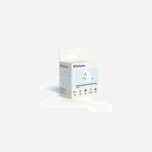 Verbatim Adaptateur Secteur Universel Type F vers Multi-Prises (Type A/B/C/G/I/J/L/N) 100-250V 10A 2500W Max, Boîtier PC Blanc 58x50x51mm - Miniature 2