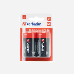 Verbatim Piles Alcalines D LR20 - 1.5V - Pack de 2 - Dimensions 34.2 x 34.2 x 61.5 mm - 134g - Pour applications exigeantes et torches - Miniature 2