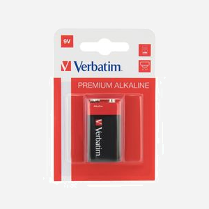 Verbatim Pile Alcaline 9V - Type 9V-6LR61 - Tension 9V - Usage Unique - Poids 46g - Multicolore - Unité
