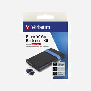 Verbatim Boîtier Externe USB 3.2 Gen 1 pour HDD/SSD 2.5" SATA 7/9.5mm, Noir/Bleu, Indicateur LED, Câble Intégré, Compatible Windows/macOS - Miniature 3