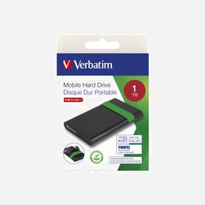 Verbatim 53112 - Disque Dur Externe 1 To 2.5" 5400 RPM USB 3.2 Gen 1 (3.1 Gen 1) - Compatible Windows/macOS - Noir, Alimentation USB - Miniature 5