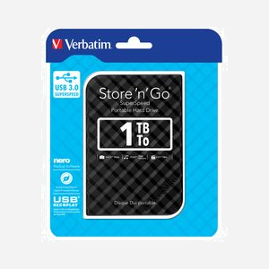 Verbatim Store 'n' Go 1To HDD portable USB 3.2 Gen 1 (3.1 Gen 1) noir, 5400RPM, 8Mo cache, Nero BackItUp, Green Button, compatible Windows/Mac OS - Miniature 5
