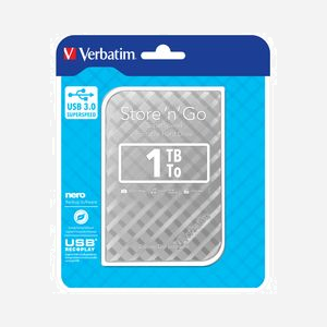Verbatim Store 'n' Go 1To HDD portable USB 3.2 Gen 1 Argenté, 5400tr/min, 8Mo cache, compatible Windows/macOS, logiciel Nero BackItUp - Miniature 5