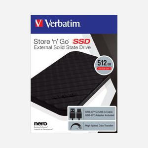 Verbatim SSD Portable 512Go USB 3.2 Gen 1 Type-C Noir - 81x119x7mm, 98g, Plastique, Câble USB Type-C vers Type-A, Windows/macOS - Miniature 4