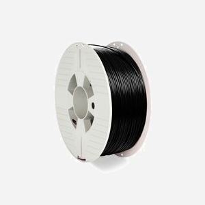 Verbatim Filament PLA Noir 1.75mm 1kg (55318) : Acide Polylactique, Densité 1.24 kg/m³, Vitesse 30mm/sec, Module d'élasticité 63 MPa, Point de fusion 168°C
