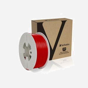 Verbatim Filament 3D PLA Rouge 1.75mm 1kg - Spécifications : Température Extrusion 210°C, Tg 58°C, Module Élasticité 63MPa, Vitesse 30mm/sec - Miniature 2