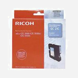 Ricoh 405533 Cartouche d'Encre Cyan Originale, Rendement Standard 1k pages, Compatible Aficio GX3000, GX3050N, GX5050N, 1 Pièce - Miniature 1
