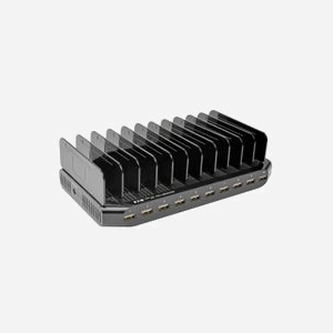 Tripp Lite U280-010-ST-CEE Station d'accueil USB - 10 ports USB 2.0 - Alimentation USB - 100-240V - Dimensions 238x118x25mm - Noir - Miniature 1