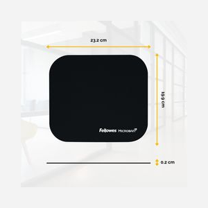 Fellowes 5933907 Tapis de Souris Noir 226x192x3mm Caoutchouc Base Antidérapante avec Protection Antibactérienne Microban - Miniature 3