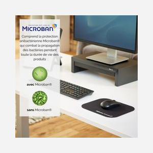 Fellowes 5933907 Tapis de Souris Noir 226x192x3mm Caoutchouc Base Antidérapante avec Protection Antibactérienne Microban - Miniature 4