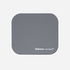 Fellowes 5934005 Tapis de souris Argent 230x204mm, Plastique Monochromatique, Base Antidérapante, Optimisé Souris Optique, Épaisseur 4mm, 80g