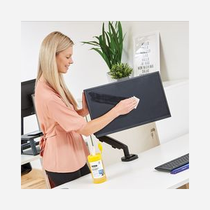 Fellowes 9970311 : Lingettes de Nettoyage Écrans LCD/TFT/Plasma (100 pièces) - Dimensions 82x82x170mm, Poids 280g, Conditionnement Tube - Miniature 3