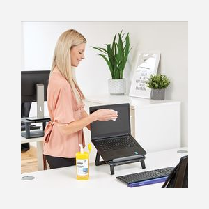 Fellowes 9970311 : Lingettes de Nettoyage Écrans LCD/TFT/Plasma (100 pièces) - Dimensions 82x82x170mm, Poids 280g, Conditionnement Tube - Miniature 4