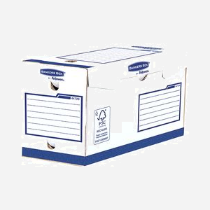 Boîte d'Archives Fellowes 4472902 Papier Bleu/Blanc A4, Classeur à Levier, Dimensions Internes 194x330x244mm, Lot de 20 - Miniature 1