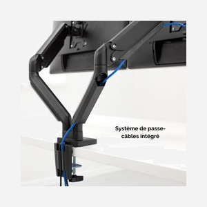 Fellowes Platinum Series Bras Double pour écrans jusqu'à 40", 8kg max par écran, montage collier/passe-fil, VESA 75/100, USB 3.2 Gen 1, Noir - Miniature 5