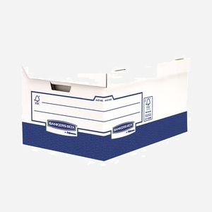 Fellowes 4474601 Boîte de Rangement Rectangulaire Papier Bleu/Blanc 395x565x298mm, Intérieur 378x545x287mm, Couvercle, Certification FSC - Miniature 1