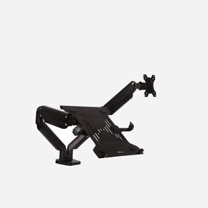 Fellowes 8044101 : Kit complémentaire porte-ordinateur portable pour bras écran (hors Professional Series). Acier noir, 10"-17", VESA 75/100, charge 4.5kg - Miniature 2