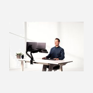 Fellowes 8044101 : Kit complémentaire porte-ordinateur portable pour bras écran (hors Professional Series). Acier noir, 10"-17", VESA 75/100, charge 4.5kg - Miniature 5