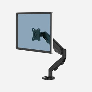 Fellowes 9683101 Support écran bureau jusqu'à 40", 8kg, VESA 75/100, Bras extensible 53.8cm, Fixation Collier/Passe-fil, Inclinaison +/-90°, Pivot 360°