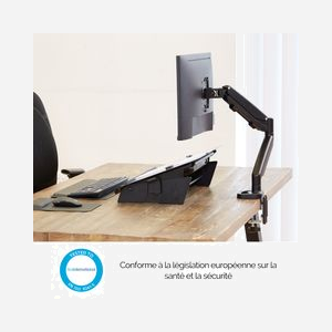 Fellowes 9683101 Support écran bureau jusqu'à 40", 8kg, VESA 75/100, Bras extensible 53.8cm, Fixation Collier/Passe-fil, Inclinaison +/-90°, Pivot 360° - Miniature 5