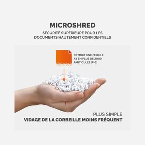 Fellowes LX Series Powershred LX221 Destructeur Micro-Broyage 2x12mm P-5, 20 feuilles, 30L (1100 feuilles), 65dB, SafeSense, Blanc - Miniature 4