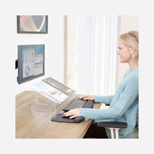 Fellowes 9731301 Bac de Rangement Acrylique Transparent A3/A4 278x536x160mm, Réglable, Antidérapant, avec Poignées - Miniature 4