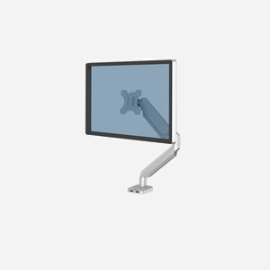 Fellowes Platinum Series Bras Support Écran Simple Argent (Ref: 8056401) - VESA 75x75/100x100, Max 8kg, Écran jusqu'à 40", USB 3.2, Acier