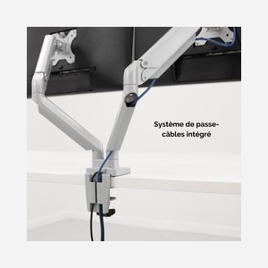 Fellowes Platinum Series Bras Double pour écrans jusqu'à 40", 8kg max, Montage Collier/Passe-fil, VESA 75x75/100x100, USB 3.2 Gen 1, Argent - Miniature 2