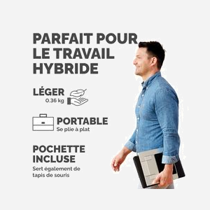 Fellowes Hylyft - Support Laptop Aluminium Argenté, inclinable 37-58°, réglable 6 positions, écrans jusqu'à 18", charge max 4kg, 238x246x6mm - Miniature 4