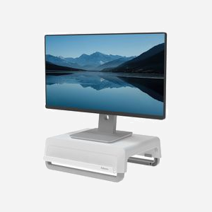 Fellowes 100016561 Support Bureau Écran Plat Unique, Autonome, Gris/Blanc, Charge Max 15kg, Réglage Hauteur Manuel, 354x304x82mm - Miniature 1