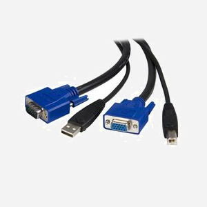 StarTech.com Câble KVM SVUSB2N1_6 1.8m, VGA (Mâle/Femelle) vers USB A + VGA (Mâle/Femelle), USB 2.0, Noir, pour Switch KVM - Miniature 1