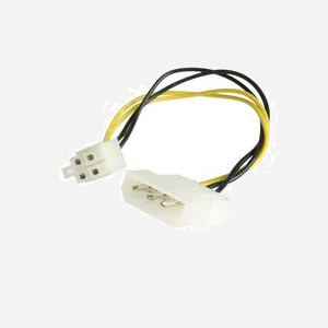 Câble d'alimentation interne StarTech.com LP4P4ADAP 0.152m - Connecteur Molex 4-pin vers ATX 4-pin - RoHS - Noir/Blanc/Jaune