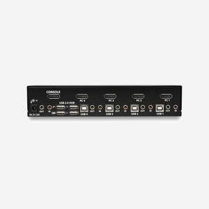 StarTech.com Switch KVM DisplayPort 4 Ports 4K60Hz USB 2.0 Hub Intégré (SV431DPUA2) UHD DP 1.2, Audio 7.1, Compatible TAA, Acier Noir - Miniature 4